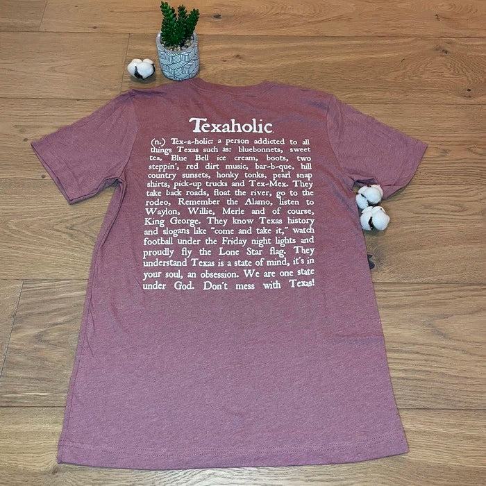 Texaholic® T-Shirt SS - V-Neck - Heather Mauve