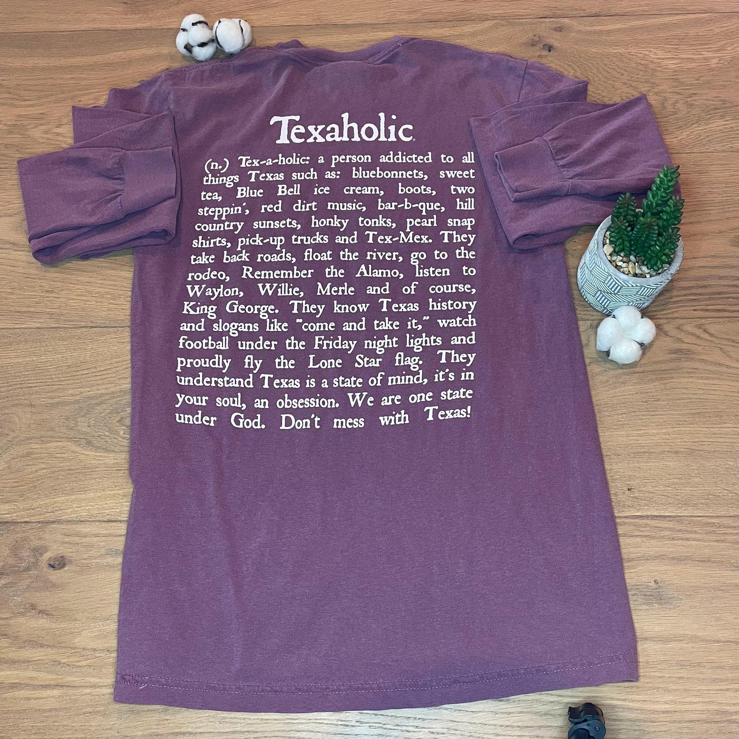 Texaholic® T-Shirt LS - Berry - Texaholic - Southern Hive